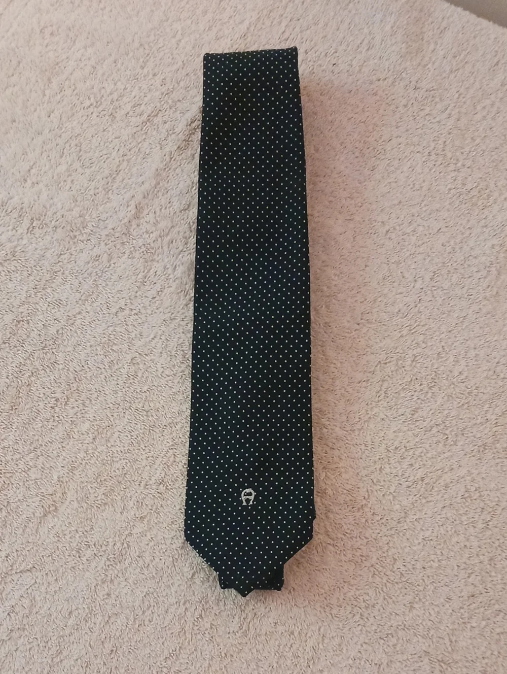 Etienne Aigner Black Tie with White Microdots